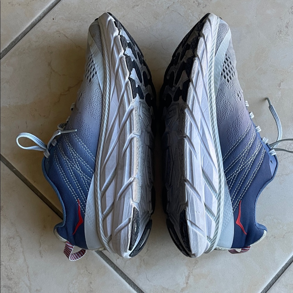 Hoka One One Blue and White Athletic Shoes - Picture 7 of 7